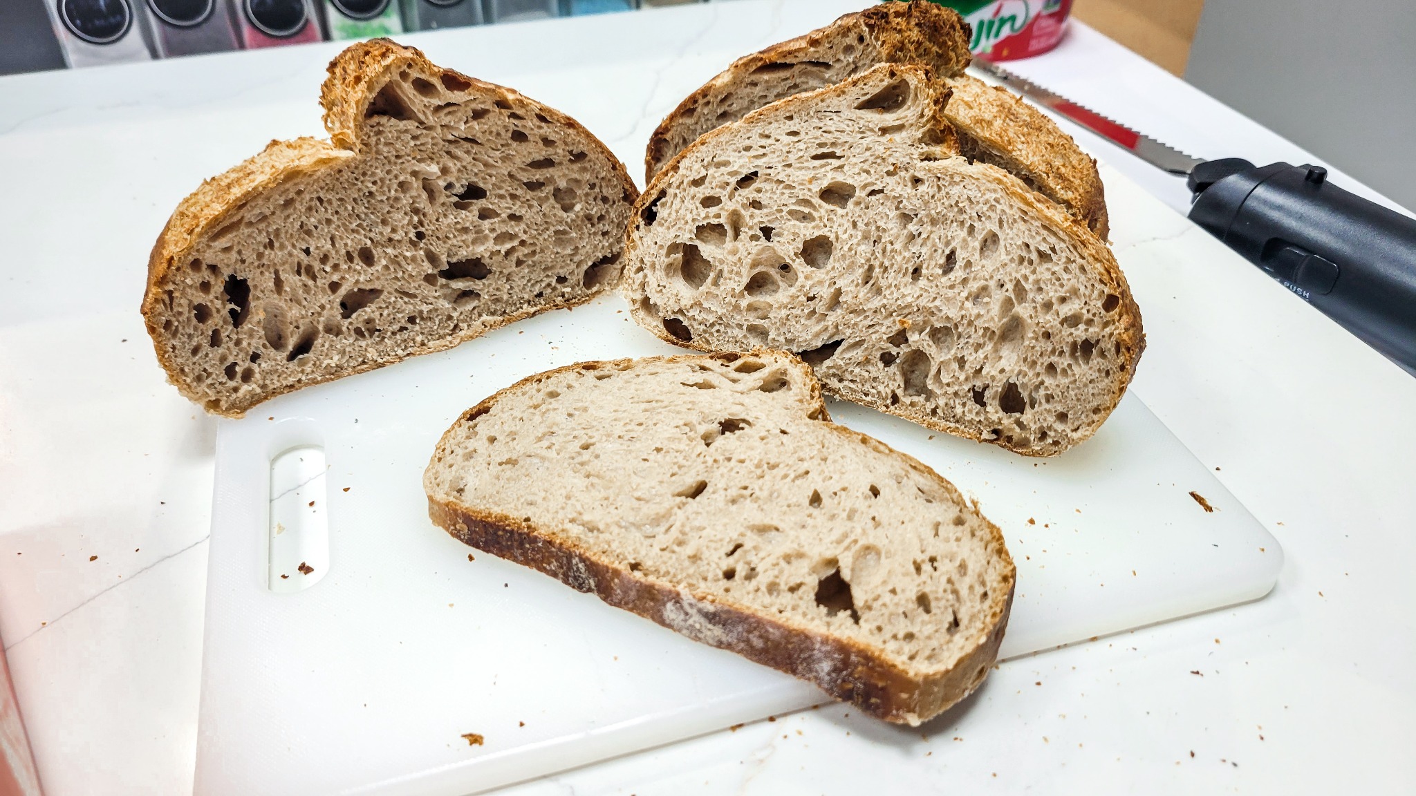 Fresh sourdough slices